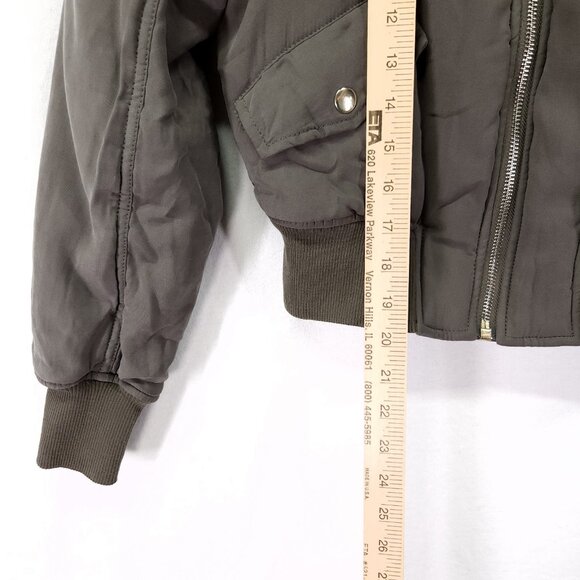 Club Monaco Bomber Jacket Womens Size Small Full Zip Olive Green Pockets - Picture 5 of 11